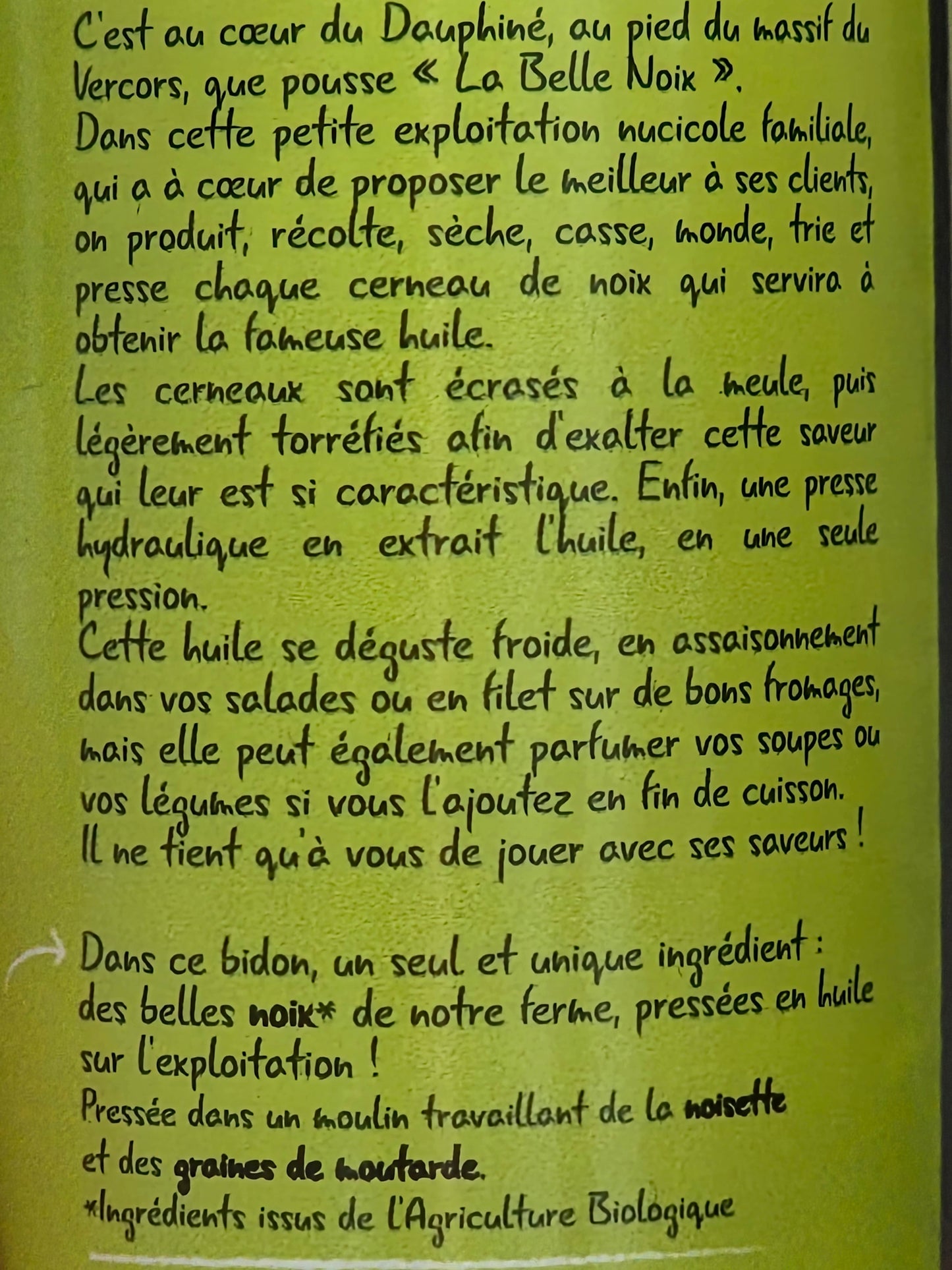 Huile vierge de noix Bio