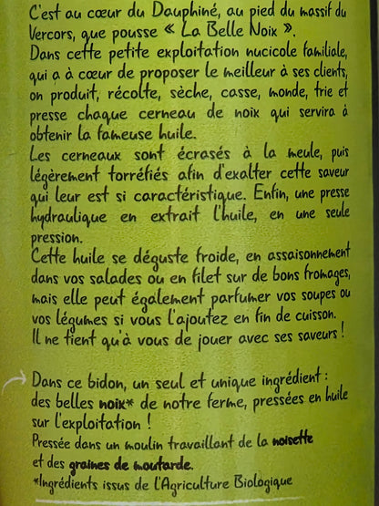 Huile vierge de noix Bio